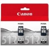  Canon Druckerpatronen Doppelpack PG-512 schwarz 