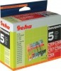  5 Geha Tintenpatronen mit Chip (C55-C59) f�r Canon Pixma IP4200, IP4300, IP4500, IP5200, IP5300, MP500, MP530, MP600, MP610, MP800, MP810, MP830, MX850 (Druckerchannel Testsieger!) 