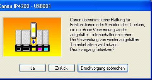 Canon Tintenfüllstandsanzeige deaktivieren Bild 3