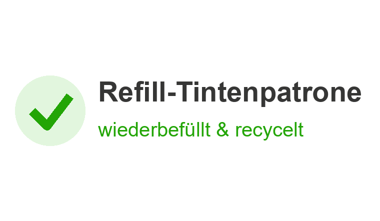 Refill-Tintenpatrone: wiederbefüllt und recycelt Refill-Tintenpatrone: wiederbefüllt und recycelt