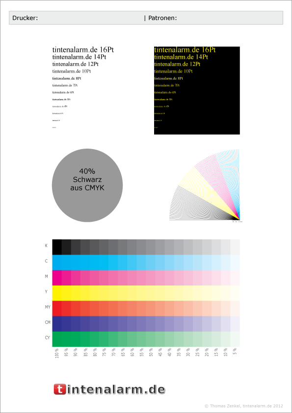 Drucktestvorlage Grafik