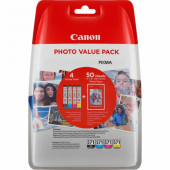  Original Canon CLI-571 0386 C 008 Tintenpatrone MultiPack Bk,C,M,Y + Fotopapier 10x15cm 50 Blatt Blister (ca. 7 ml) 