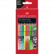  FABER-CASTELL Colour GRIP Buntstifte farbsortiert - pastell, neon, metallic 12 Stück 