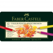  12 Künstlerfarbstifte POLYCHROMOS von FABER-CASTELL farbsortiert 