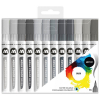 12 MOLOTOW Aqua Color Brush Grey Set Brush-Pens, farbsortiert Grautöne 
