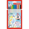  12 STABILO Pen 68 brush Brush-Pens, farbsortiert 