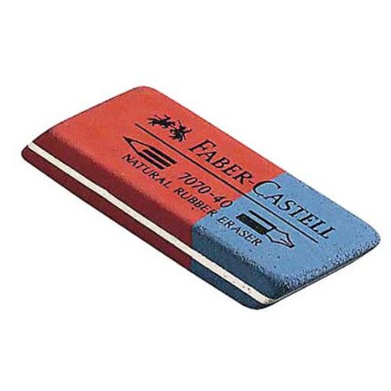 Radiergummi von FABER-CASTELL, rot/blau
