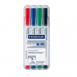  4 Whiteboard-Marker Lumocolor compact von Staedtler, farbsortiert 