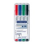 4 Whiteboard-Marker Lumocolor compact von STAEDTLER, farbsortiert