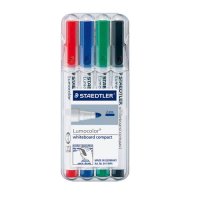 4 Whiteboard-Marker Lumocolor compact von STAEDTLER, farbsortiert