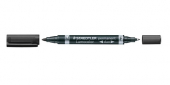  10 Permanentmarker Lumocolor duo von Staedtler, schwarz 