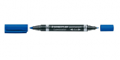  10 Permanentmarker Lumocolor duo von Staedtler, blau 