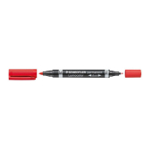  10 Permanentmarker Lumocolor duo von STAEDTLER, rot 