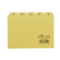 Karteikartenregister A-Z von DURABLE, DIN A6 quer, gelb