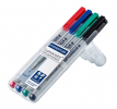  4 Folienstifte-Set Lumocolor von STAEDTLER, 0,6 mm, wasserlöslich, farbsortiert 