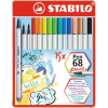  15 STABILO Pen 68 brush Brush-Pens, farbsortiert 