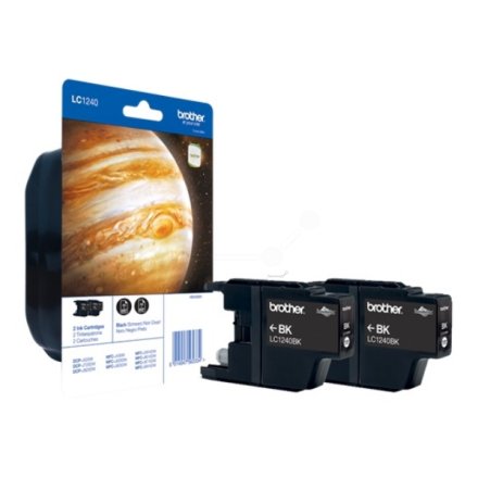 Original Brother LC-1240 BK BP 2 DR Tintenpatrone schwarz Doppelpack (ca. 600 Seiten)