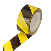  Warnklebeband von Supra, 5,0 cm Breite, PVC, schwarz/gelb 