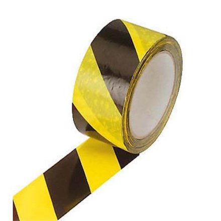 Warnklebeband von Supra, 5,0 cm x 66,0 m, PVC, schwarz/gelb, 1 Rolle
