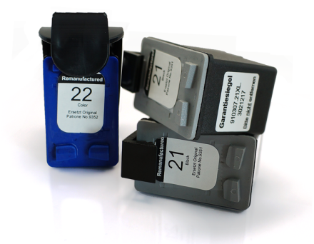 3 XL Druckerpatronen von tintenalarm.de ersetzt HP 21, C9351CE und 22, C9352CE (2x schwarz, 1x color)