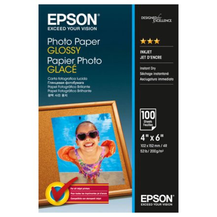 Fotopapier 10x15 cm, 200 g/m², 100 Blatt, glänzend, Epson S042548