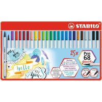 25 STABILO Pen 68 brush Brush-Pens, farbsortiert