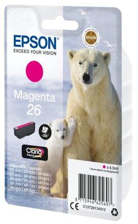 Original Epson 26 C 13 T 26134012 Tintenpatrone magenta (ca. 300 Seiten)