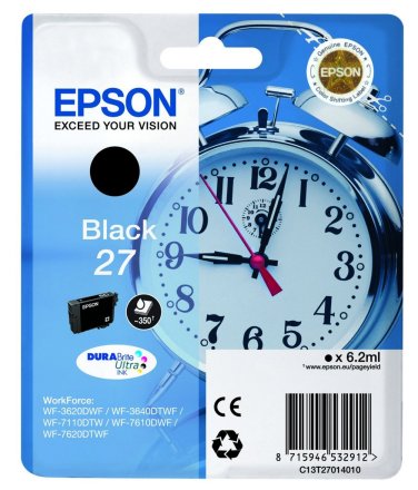 Original Epson C13T27014012 27 Tintenpatrone schwarz (ca. 350 Seiten)