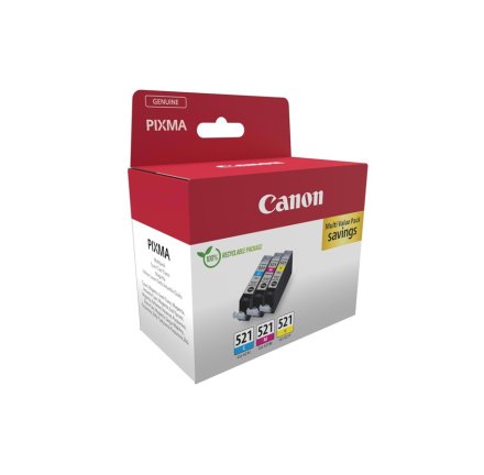 Original Canon CLI-521 2934 B 015 Tintenpatrone MultiPack C,M,Y Blister (ca. 446 Seiten)