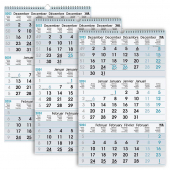  3 3-Monats-Wandkalender 2025, blau/schwarz 