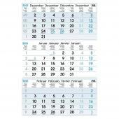  3 3-Monats-Wandkalender 2025, blau/schwarz 