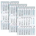 3 3-Monats-Wandkalender 2027, blau/schwarz