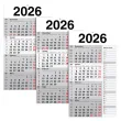  3 4-Monats-Wandkalender Memo-Planer 2026, weiß/grau 