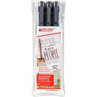 3 Fineliner 1800 profipen von edding, schwarz, 0,1 + 0,3 + 0,5 mm