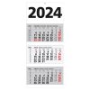  3-Monats-Wandkalender 2024, weiß/grau 