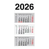  3-Monats-Wandkalender 2026, weiß/grau 