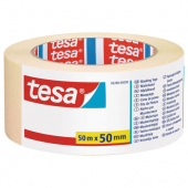  Fixier- und Abdeckband Basic von Tesa, 5,0 cm Breite, Kreppband, beige 