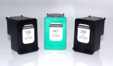  3 Druckerpatronen von tintenalarm.de ersetzt HP 338, C8765EE und 343, C8766EE (2x schwarz, 1x color) 