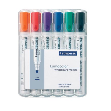 6 Whiteboard-Marker Lumocolor von STAEDTLER, farbsortiert