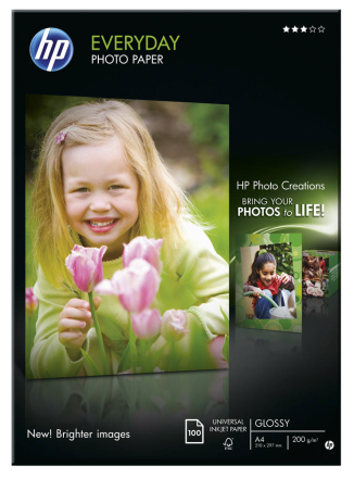 Fotopapier A4, 200 g/m², 100 Blatt, glänzend, HP Q2510A