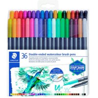 36 Staedtler Brush-Pens, farbsortiert