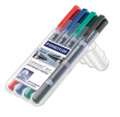  4 Permanentmarker Lumocolor duo von Staedtler, farbsortiert 