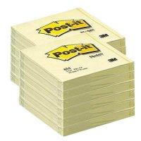 Haftnotizen 654 von Post-it, 12x 100 Blatt, 7,6 x 7,6 cm, gelb