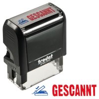 Textstempel "Gescannt" printy 4912 office von trodat, blau/rot