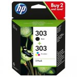 Original HP 303, 3YM92AE Tintenpatrone Multipack schwarz + color (ca. 4 ml)
