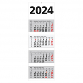  4-Monats-Wandkalender 2024, weiß/grau 