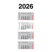  4-Monats-Wandkalender 2026, weiß/grau 
