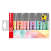  6 Textmarker BOSS ORIGINAL von STABILO, farbsortiert Pastell 