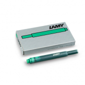  5 Tintenpatronen für Füller T10 von Lamy, grün 