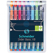  8 Kugelschreiber Slider Basic von Schneider, farbsortiert 